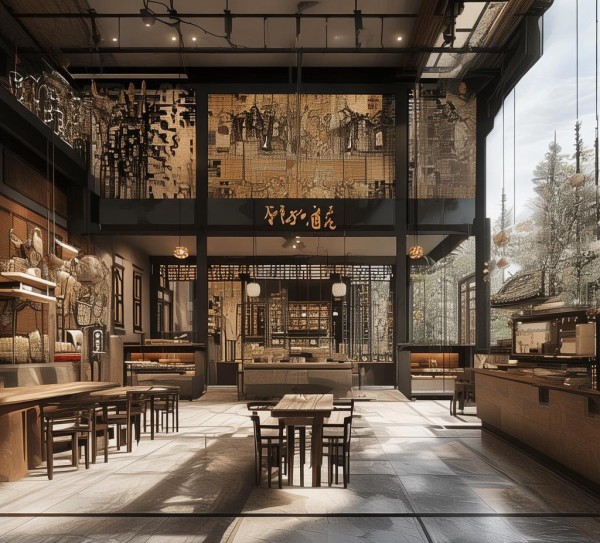 东方现代简约食堂名称文化传承智慧与创新